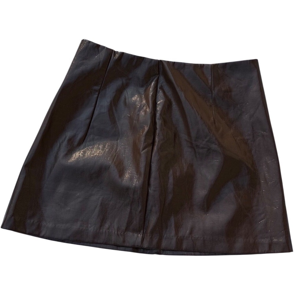 Abercrombie & Fitch Brown‎ Vegan Leather Mini Skort M NWT